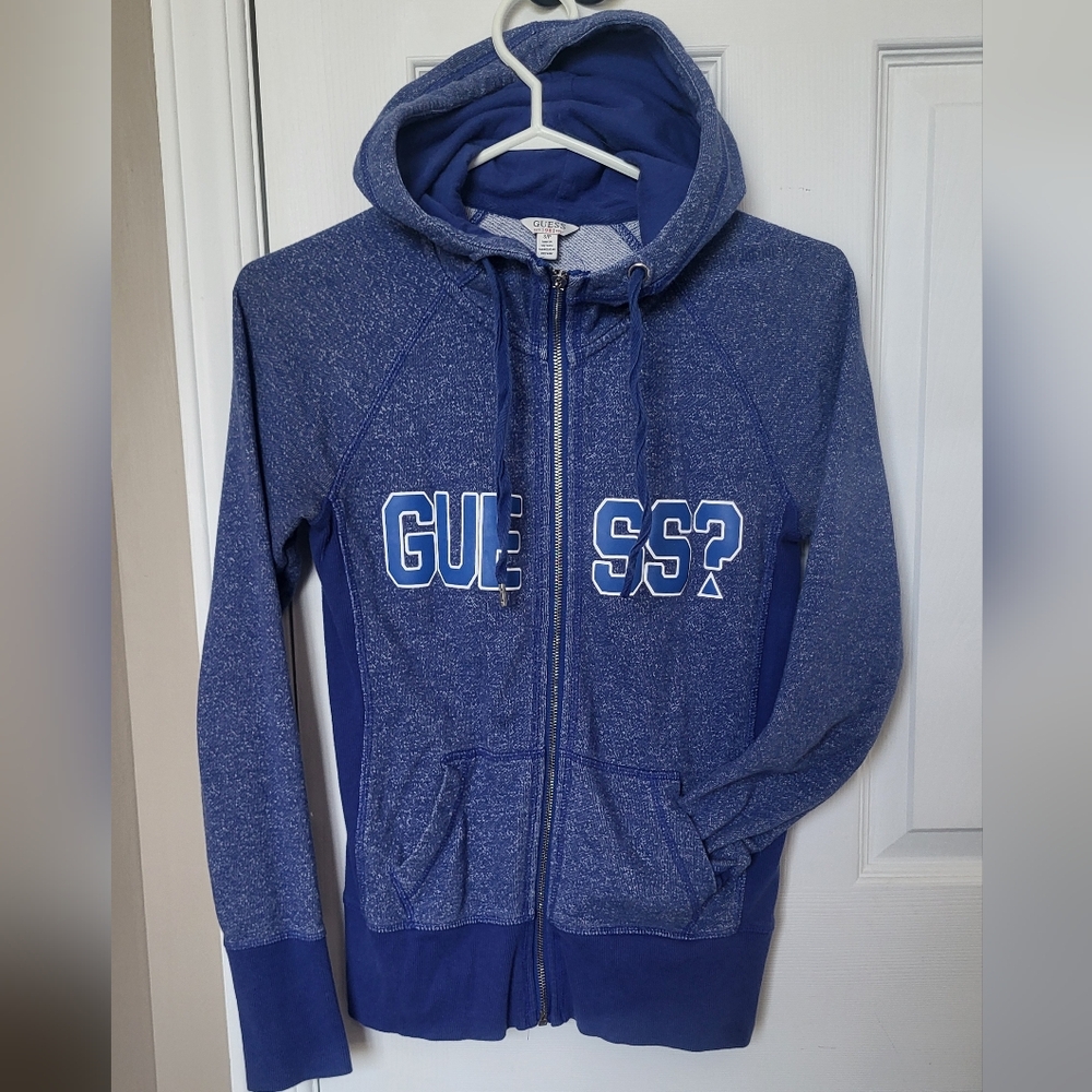 Guess Blue Casual Zip-Up Jacket